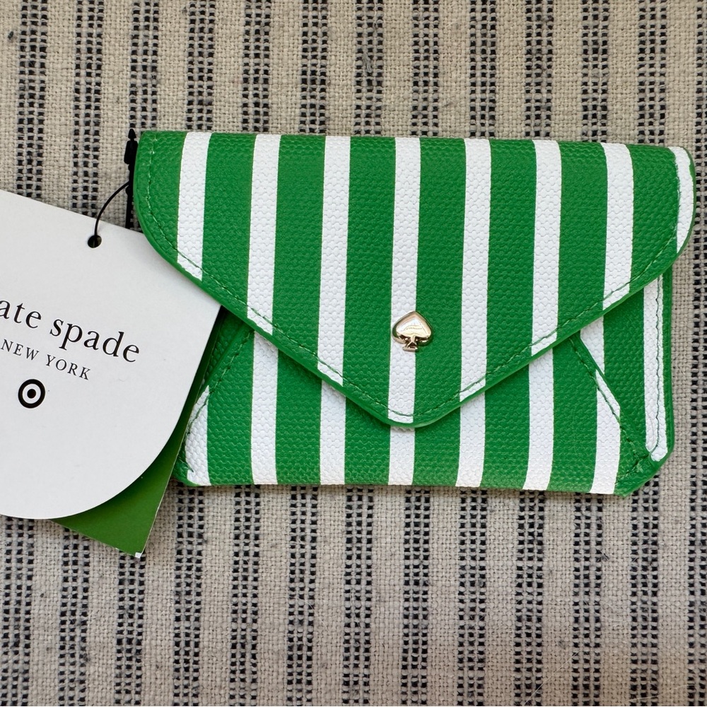 Kate Spade Striped Green and White Wallet